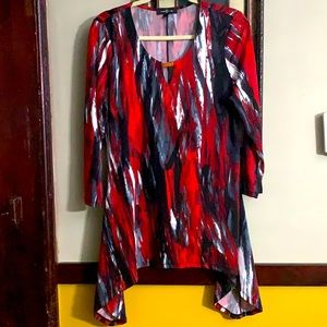 Time Line Asymmetric Top. Size Large. Red/Black